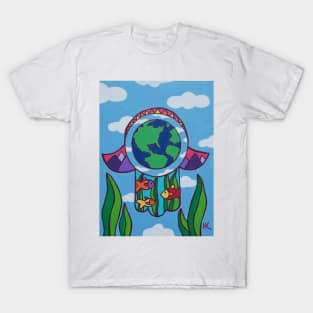 Mother Earth Hamsa by Harriette Knight T-Shirt